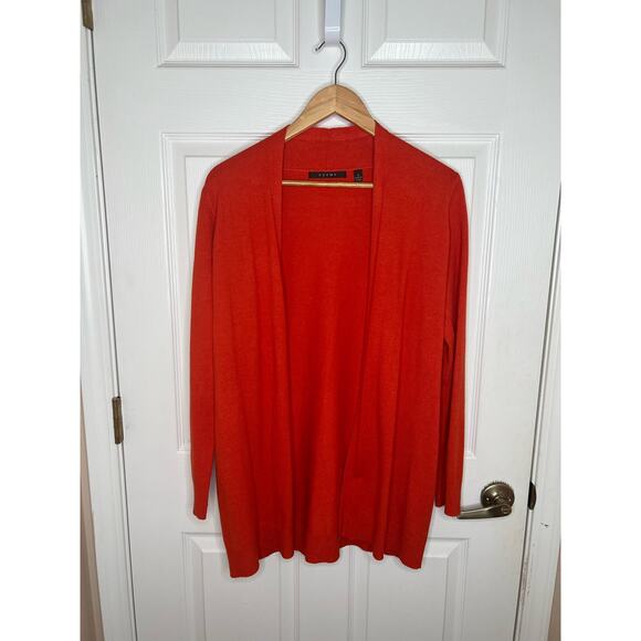 Cyrus Women’s Red Orange Open Cardigan Duster Top Size Small - Picture 3 of 8